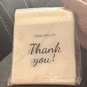 100 small Clear Thank You cookie or treat bags